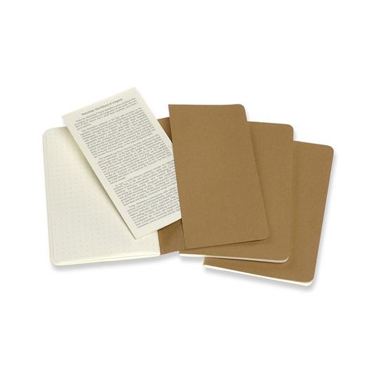 Quaderno Cahier Journal Moleskine pocket puntinato bianche beige. Kraft Brown. Set da 3 - 4