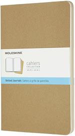 Quaderno Cahier Journal Moleskine large puntinato bianche beige. Kraft Brown. Set da 3