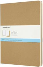 Quaderno Cahier Journal Moleskine XL puntinato bianche beige. Kraft Brown. Set da 3