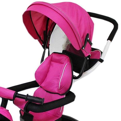 Triciclo Con Manico Tricygo 2 In 1 Rosa Reversibile, Trasformabile In Passeggino, In Metallo - 2