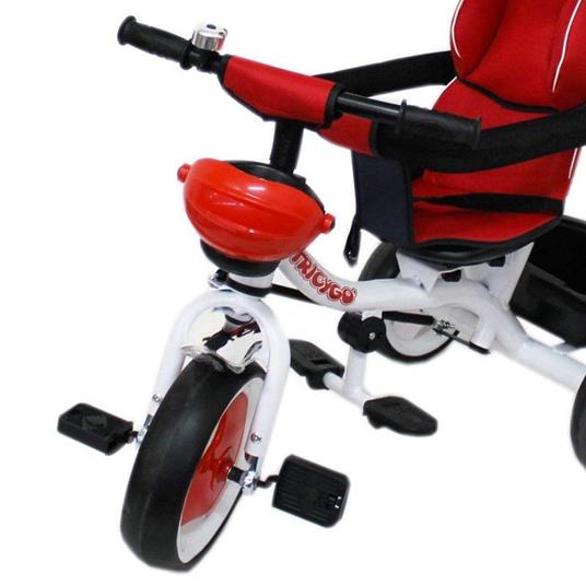 Triciclo Con Manico Tricygo 2 In 1 Rosso Reversibile, Trasformabile In Passeggino, In Metallo - 2