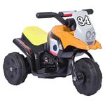 Moto Elettrica Per Bambini 3 Ruote Arancione 6V Con Retromarcia E Suoni 7005