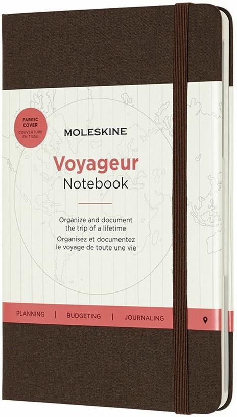 Taccuino Voyageur Travellers Moleskine medium copertina rigida marrone. Coffee Brown