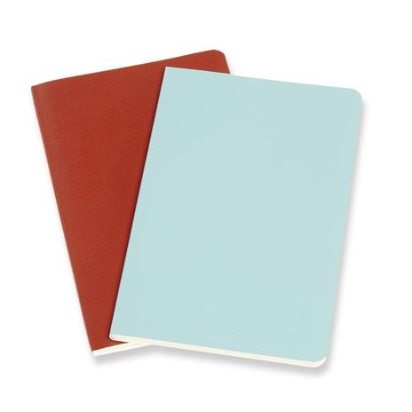 Quaderno Volant Journal Moleskine pocket a pagine bianche arancione-azzurro. Coral Orange-Aquamerine Blue. Set da 2 - 2