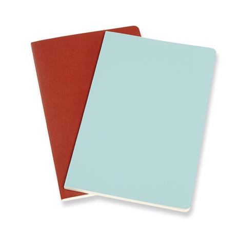 Quaderno Volant Journal Moleskine large a pagine bianche arancione-azzurro. Coral Orange-Aquamerine Blue. Set da 2 - 2