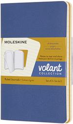 Quaderno Volant Journal Moleskine pocket a righe blu-giallo. Forget Me Not Blue-Ambery Yellow. Set da 2