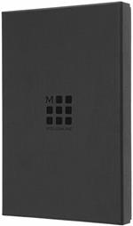 Taccuino Moleskine in pelle Leather Limited Collection large a righe nero. Black