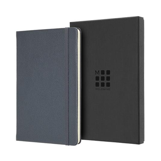 Taccuino Moleskine in pelle Leather Limited Collection large a righe blu. Avio Blue - 3