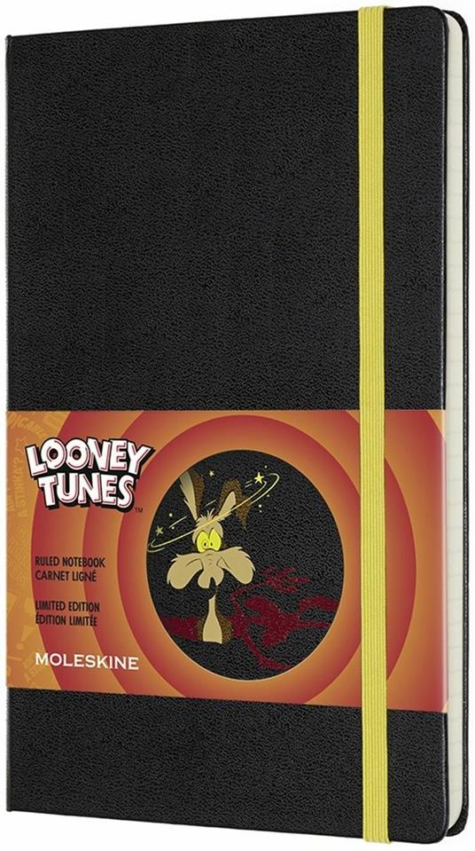 Taccuino Moleskine Looney Tunes Limited Edition large a righe. Wile E. Coyote. Nero