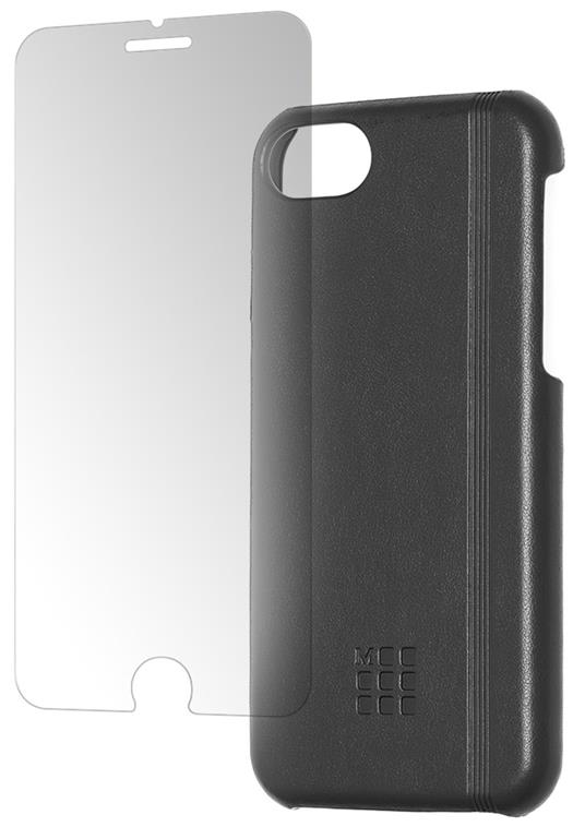 Custodia rigida e protezione schermo Moleskine Bundle Protection per iPhone 6+/6s+/7+/8+. Nero