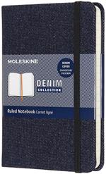 Taccuino Moleskine Denim Limited Edition pocket a righe. Blu di Prussia