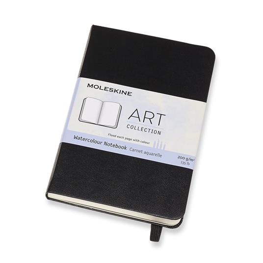 Taccuino per acquerelli Art Watercolor Notebook Moleskine pocket copertina rigida nero. Black - 2