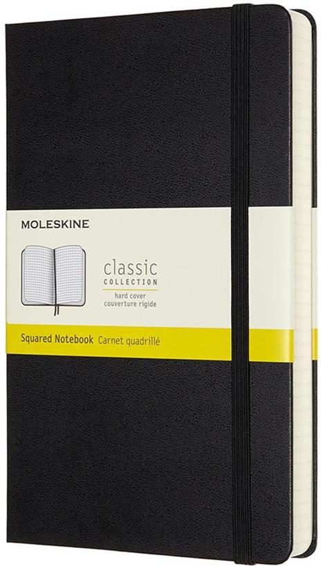 Taccuino Moleskine Expanded large a quadretti copertina rigida nero. Black