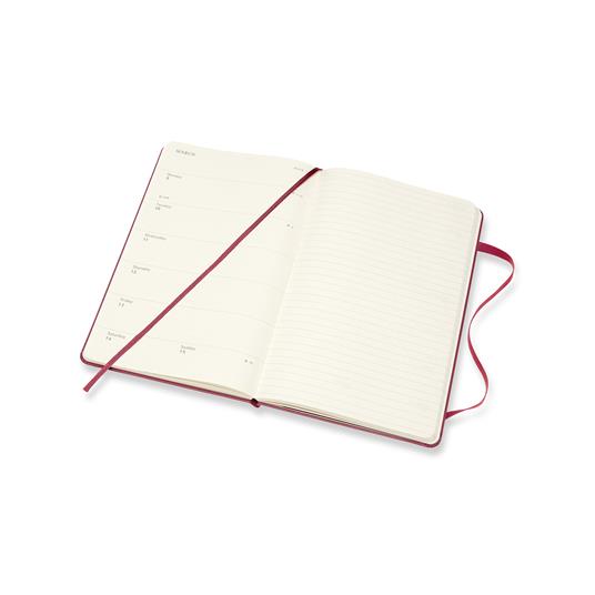 Weekly Notebook Agenda-Taccuino settimanale 2019-2020, 18 mesi, Moleskine large copertina rigida rosa. Snappy Pink - 5