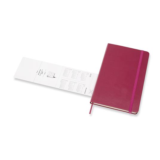 Weekly Notebook Agenda-Taccuino settimanale 2019-2020, 18 mesi, Moleskine large copertina rigida rosa. Snappy Pink - 6