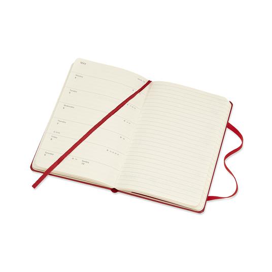 Weekly Notebook Agenda-Taccuino settimanale 2020, 12 mesi, Moleskine pocket copertina rigida rosso. Scarlet Red - 5