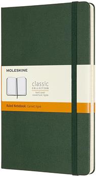 Taccuino Moleskine large a righe copertina rigida verde. Myrtle Green