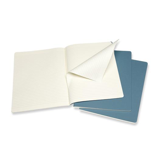 Quaderno Cahier Journal Moleskine XL a righe azzurro. Brisk Blue. Set da 3 - 2