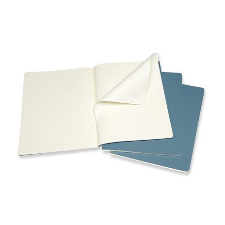 Quaderno Cahier Journal Moleskine XL a pagine bianche azzurro. Brisk Blue. Set da 3 - 2