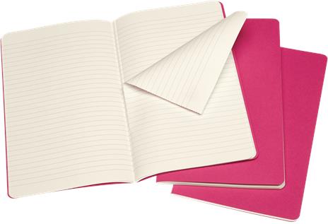 Set da 3 Quaderni Cahier Moleskine Large a pagine bianche - rosa. Kinetic Pink - 2