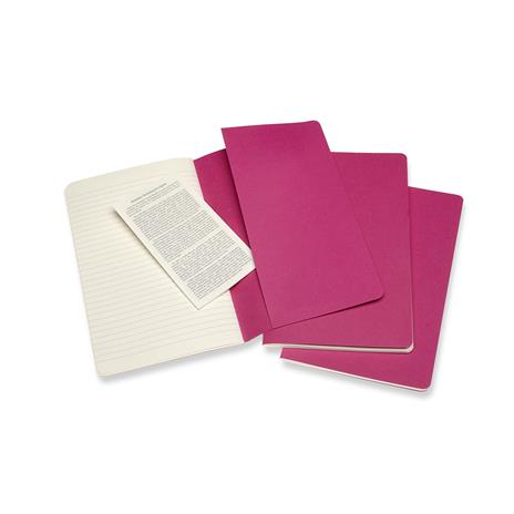 Set da 3 Quaderni Cahier Moleskine Large a pagine bianche - rosa. Kinetic Pink - 4