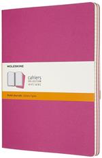 Quaderno Cahier Journal Moleskine XL a righe rosa. Kinetic Pink. Set da 3