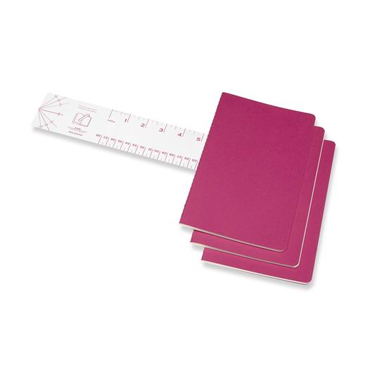 Quaderno Cahier Journal Moleskine large a pagine bianche rosa. Kinetic Pink. Set da 3 - 3