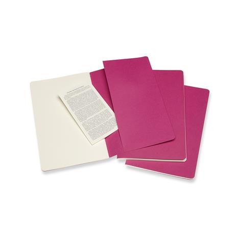 Quaderno Cahier Journal Moleskine large a pagine bianche rosa. Kinetic Pink. Set da 3 - 4