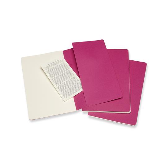 Quaderno Cahier Journal Moleskine large a pagine bianche rosa. Kinetic Pink. Set da 3 - 4