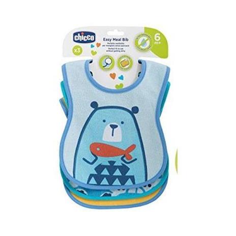 CHICCO Bavaglini 3pz 6M+ Azzurro / Verde