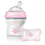 Chicco Biberon Natural feeling e succhietto micro promo 0-2 mesi Colore Rosa
