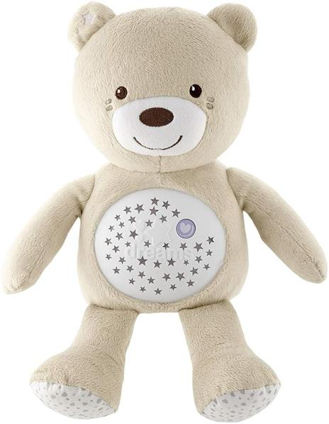 Chicco First Dreams Orsacchiotto Peluche Baby Bear, Soffice Pupazzo Proiettore con Luce Notturna Bambini, Effetti Luminosi e Rilassanti Melodie, Beige - Giochi Neonato 0 Mesi +