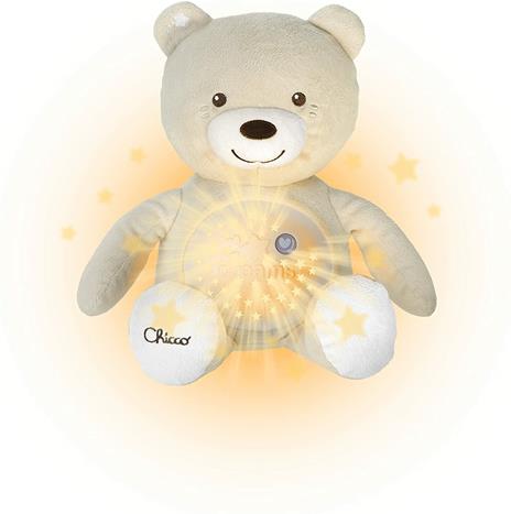 Chicco First Dreams Orsacchiotto Peluche Baby Bear, Soffice Pupazzo Proiettore con Luce Notturna Bambini, Effetti Luminosi e Rilassanti Melodie, Beige - Giochi Neonato 0 Mesi + - 3