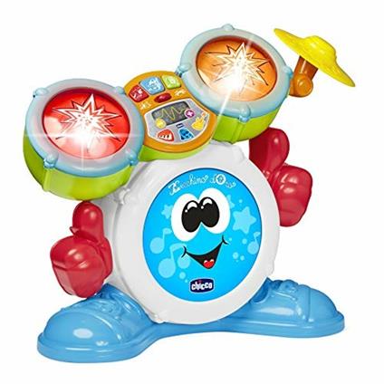 Chicco Mi Primera Batteria per bambini, strumento musicale con luci e suoni, 3 modalità di gioco