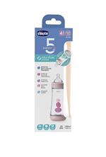 Chicco Biberon Perfect 5 Anticolica 300 ml Silicone 3 Fori Rosa