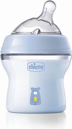Chicco Natural Feeling Biberon Anticolica 0Mesi+ 150 ml con Tettarella in Silicone Morbida Azzurro