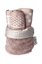 Mami Rosa Antico, Set 3 lavette asciugamani + secchiello piccolo in cotone