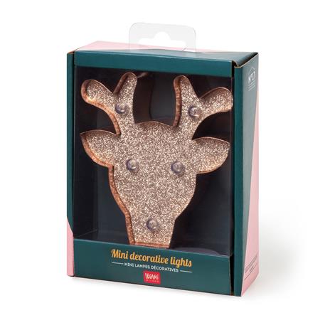 Luci decorative Legami Mini Letter Light - Christmas reindeer with glitters, Renna - 2