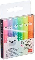 Set di 6 mini evidenziatori Legami, Teddy's Mood