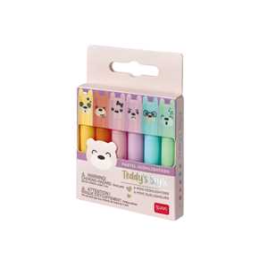 Cartoleria Set di 6 mini evidenziatori pastello Legami - Teddy'S Style - Teddy Bear Legami