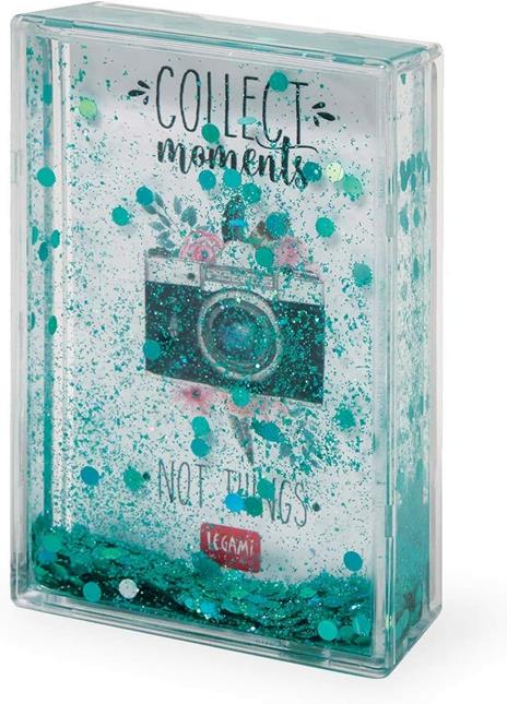 Glitter Photo Frame - Aqua - Camera