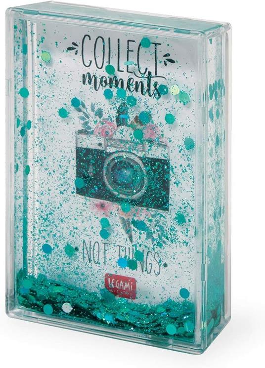 Glitter Photo Frame - Aqua - Camera