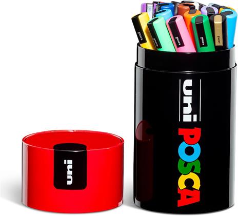 Posca marcatore punta media gift box 18 pz rosso - 3
