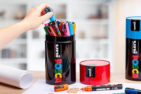 Posca marcatore punta media gift box 18 pz rosso - 5