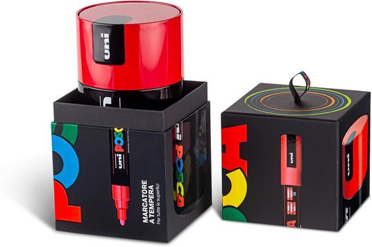Posca marcatore punta media gift box 18 pz rosso - 6