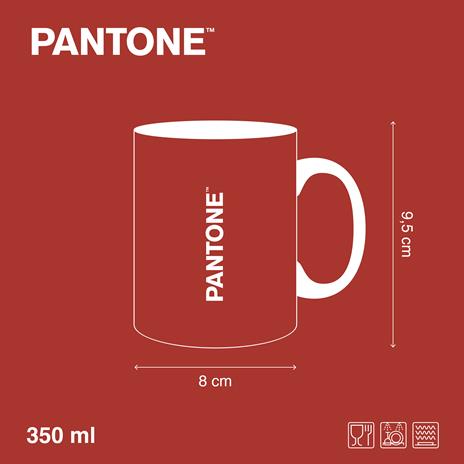 Pantone tazza mug porcellana, barn red, rossa, 350 ml - 4