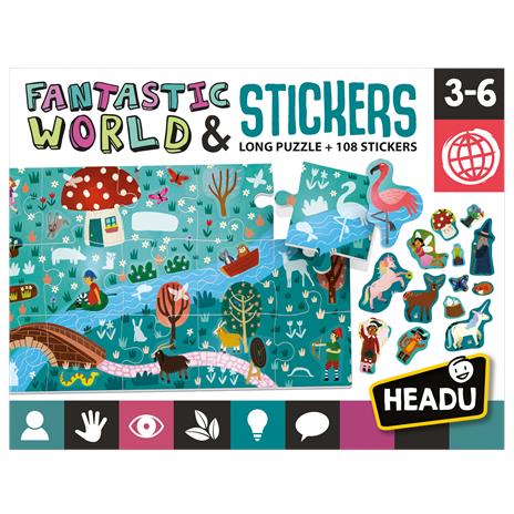 Puzzle + Stickers Fantastic World - 3