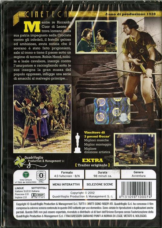 La leggenda di Robin Hood (DVD) di Michael Curtiz,William Keighley - DVD - 2