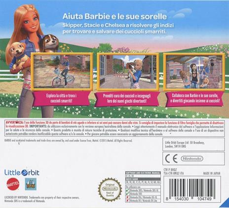 BANDAI NAMCO Entertainment Barbie and Her Sisters Puppy Rescue, 3DS videogioco Nintendo 3DS Basic - 3