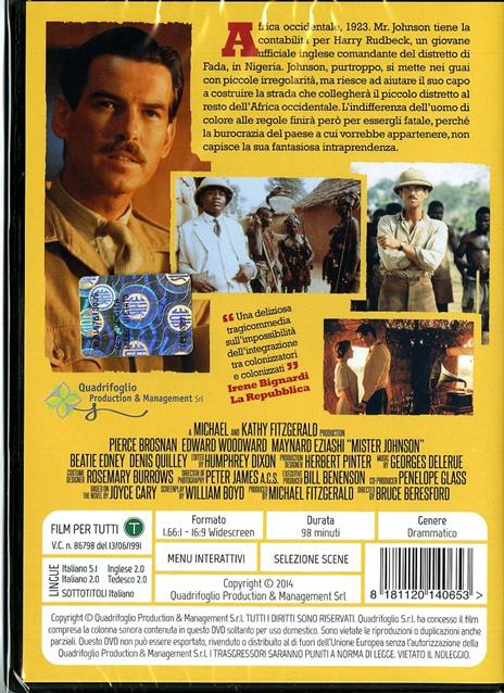 Mister Johnson (DVD) di Bruce Beresford - DVD - 2